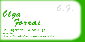 olga forrai business card